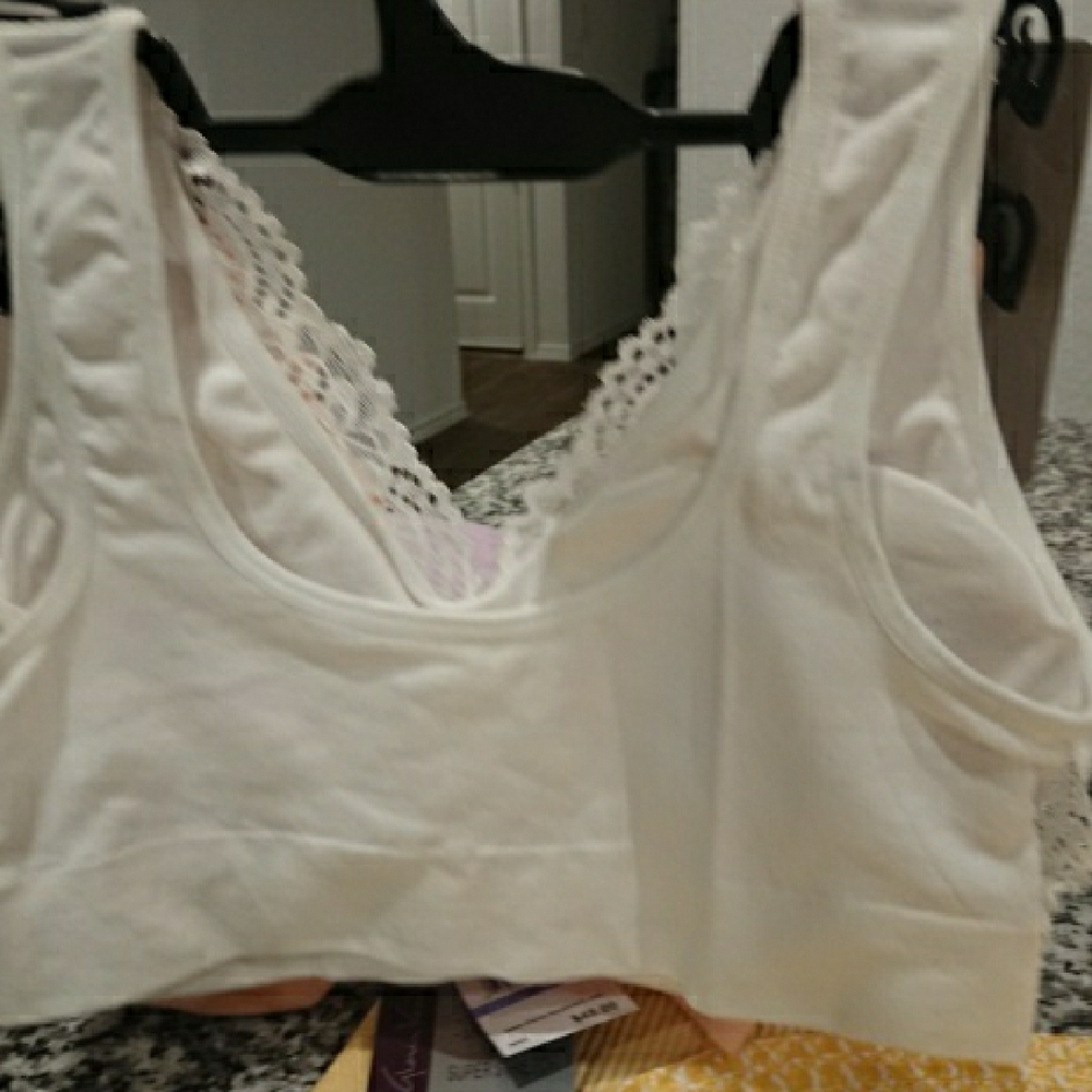 Daisy Fuentes White & peach Lace Longline Bra set! - Picture 12 of 13